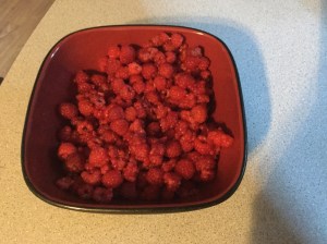 home grown raspberries